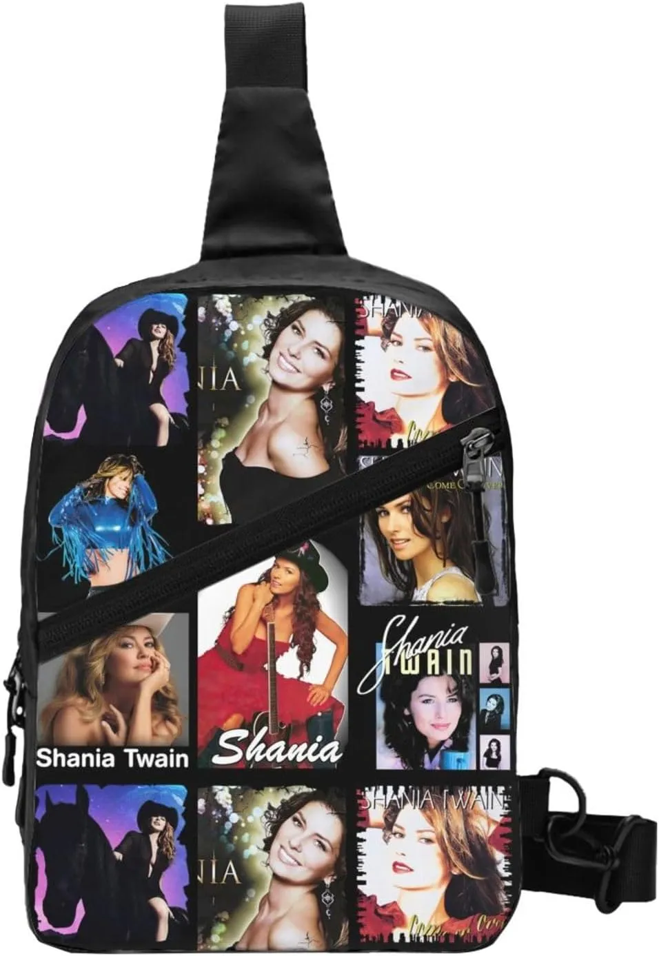 Shania Music Twain Crossbody Bag Chest Handbag Sling Backpack Adjustable Shoulder Pouch Casual Chest Package Foldable Multipurpose Daypack for Sport