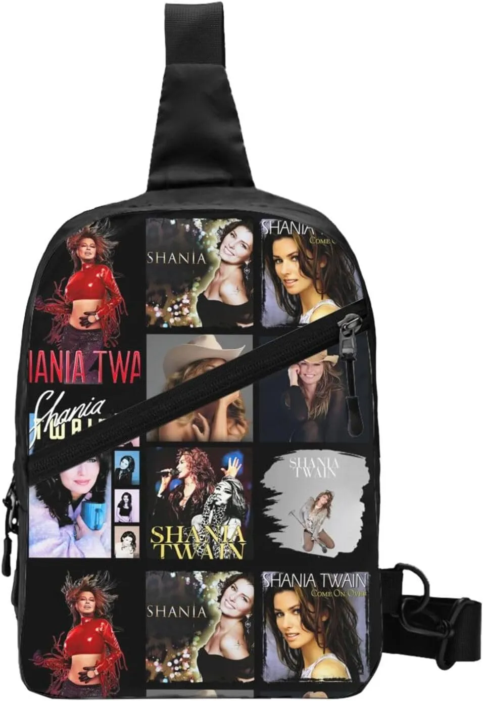 Shania Music Twain Crossbody Bag Chest Handbag Sling Bag Adjustable Shoulder Bag Cool Chest Package Foldable Multipurpose Daypack for Camping