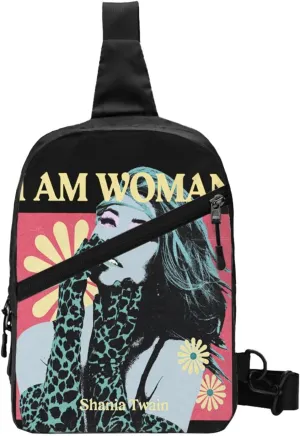 Shania Music Twain Crossbody Bag Chest Handbag Sling Bag Adjustable Shoulder Bag Funny Outdoor Rucksack Foldable Multipurpose Daypack for Running
