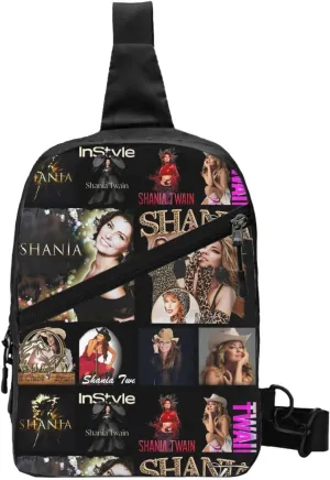 Shania Music Twain Crossbody Bag Chest Handbag Sling Bag Adjustable Shoulder Pouch Stylish Chest Package Foldable Multipurpose Daypack for Mountaineering