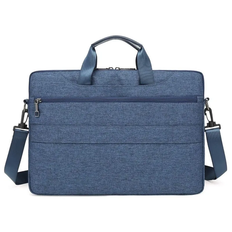 Shoulder Bag with Water Resistant Nylon & Padded Strap | Includes Zipper Pocket | 15.6 inch | Blue