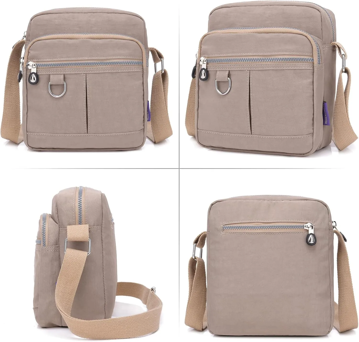 Shoulder Handbags for Women Multiple Pockets Crossbody Purse Bags Waterproof Nylon Messenger Bag