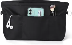 Sightor Nylon Handbag Organizer Insert - Purse Tote Shaper in Bag (Black, Medium)