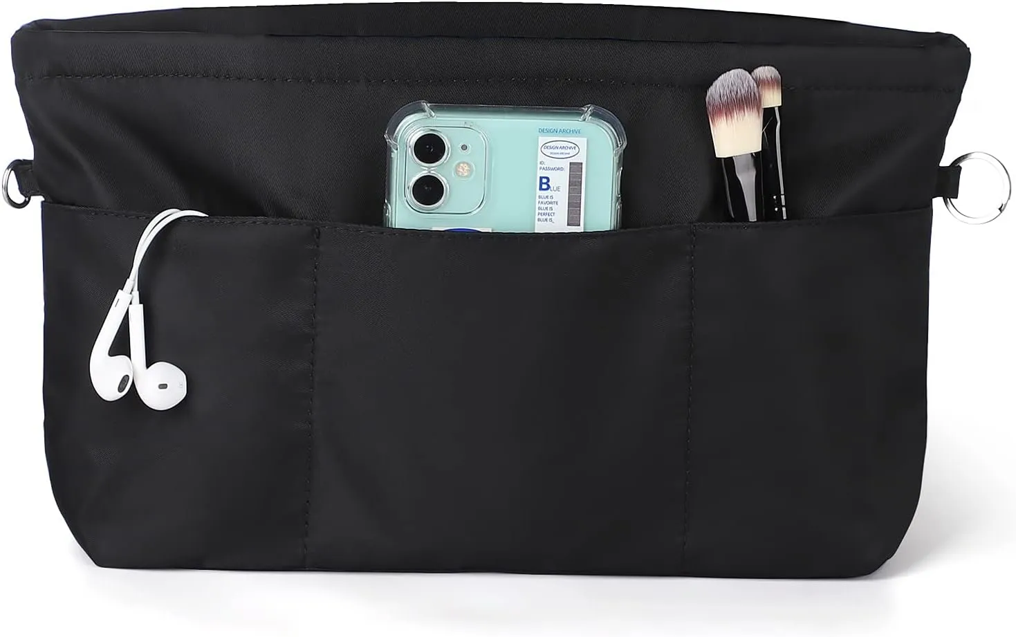 Sightor Nylon Handbag Organizer Insert - Purse Tote Shaper in Bag (Black, Medium)