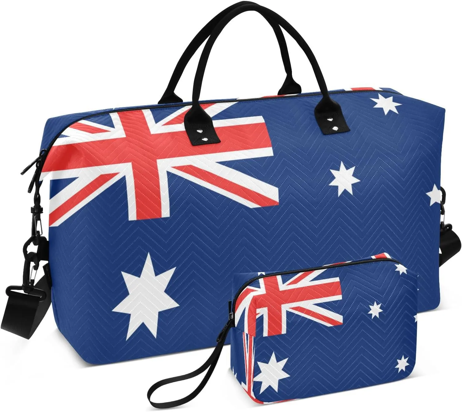 Sinestour Australia Flag Travel Duffel Bag for Men Women with Makeup Bag Weekend Overnight Carry On Bags for Travel Yoga Gym