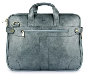 Single: The Clownfish 15.6 inch Synthetic Leather Laptop Bag - Premium Leatherette | Adjustable Strap | For 15.6 inch Laptops | Grey