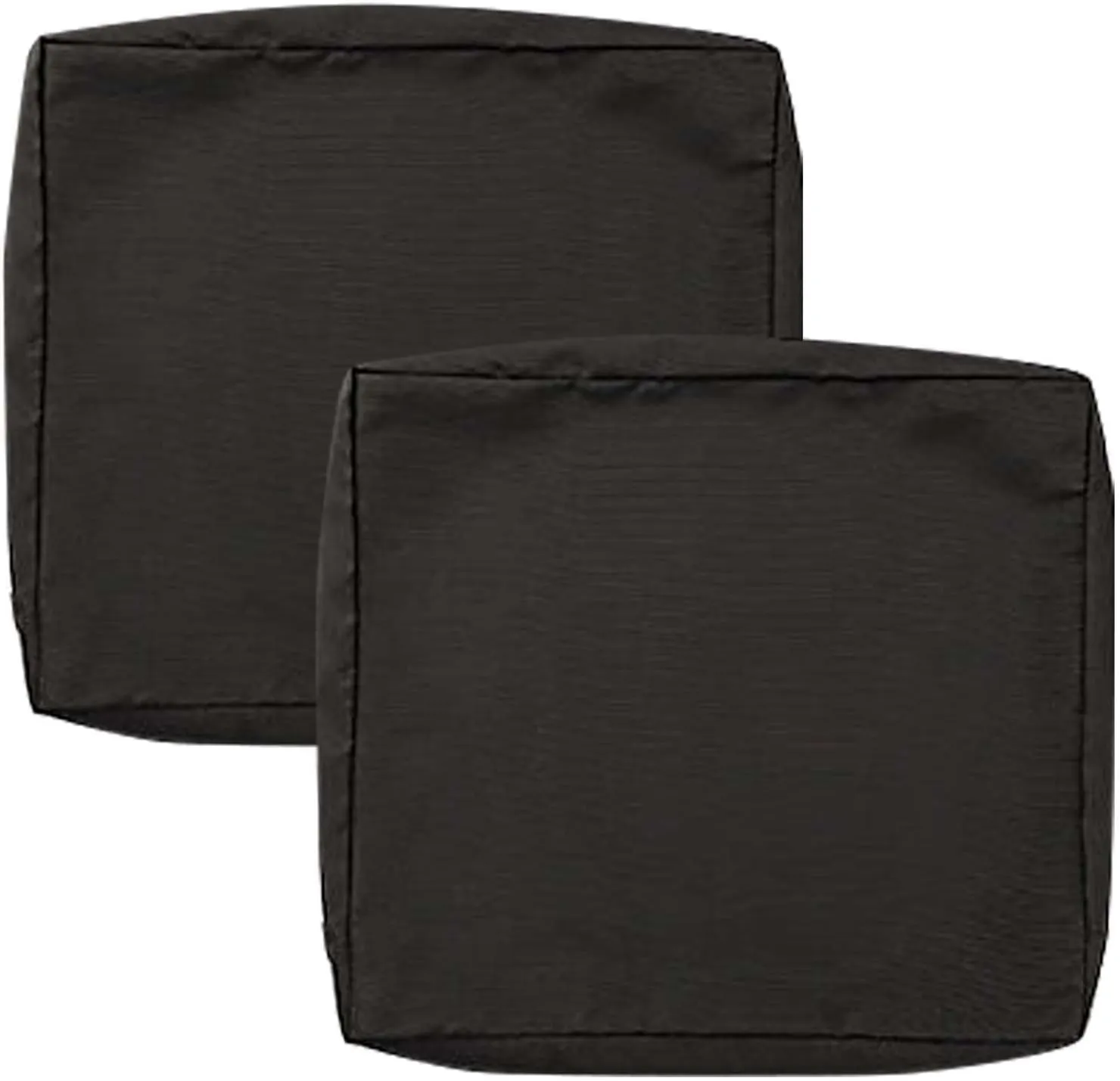SK Studio Patio Cushion Covers Replacement, 2 Pack Waterproof Outdoor Furniture Seat Cushion Slipcover with Zipper for Garden and Backyard, Black