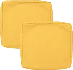 SK Studio Patio Cushion Covers Replacement, 2 Pack Waterproof Outdoor Furniture Seat Cushion Slipcover with Zipper for Garden and Backyard, Yellow