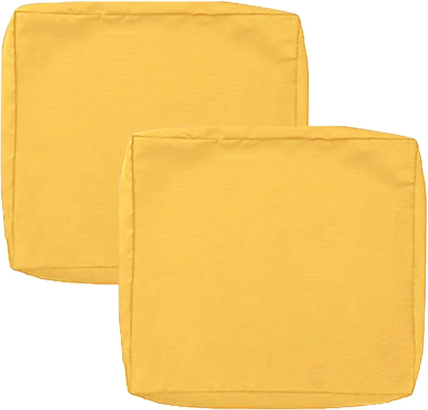 SK Studio Patio Cushion Covers Replacement, 2 Pack Waterproof Outdoor Furniture Seat Cushion Slipcover with Zipper for Garden and Backyard, Yellow