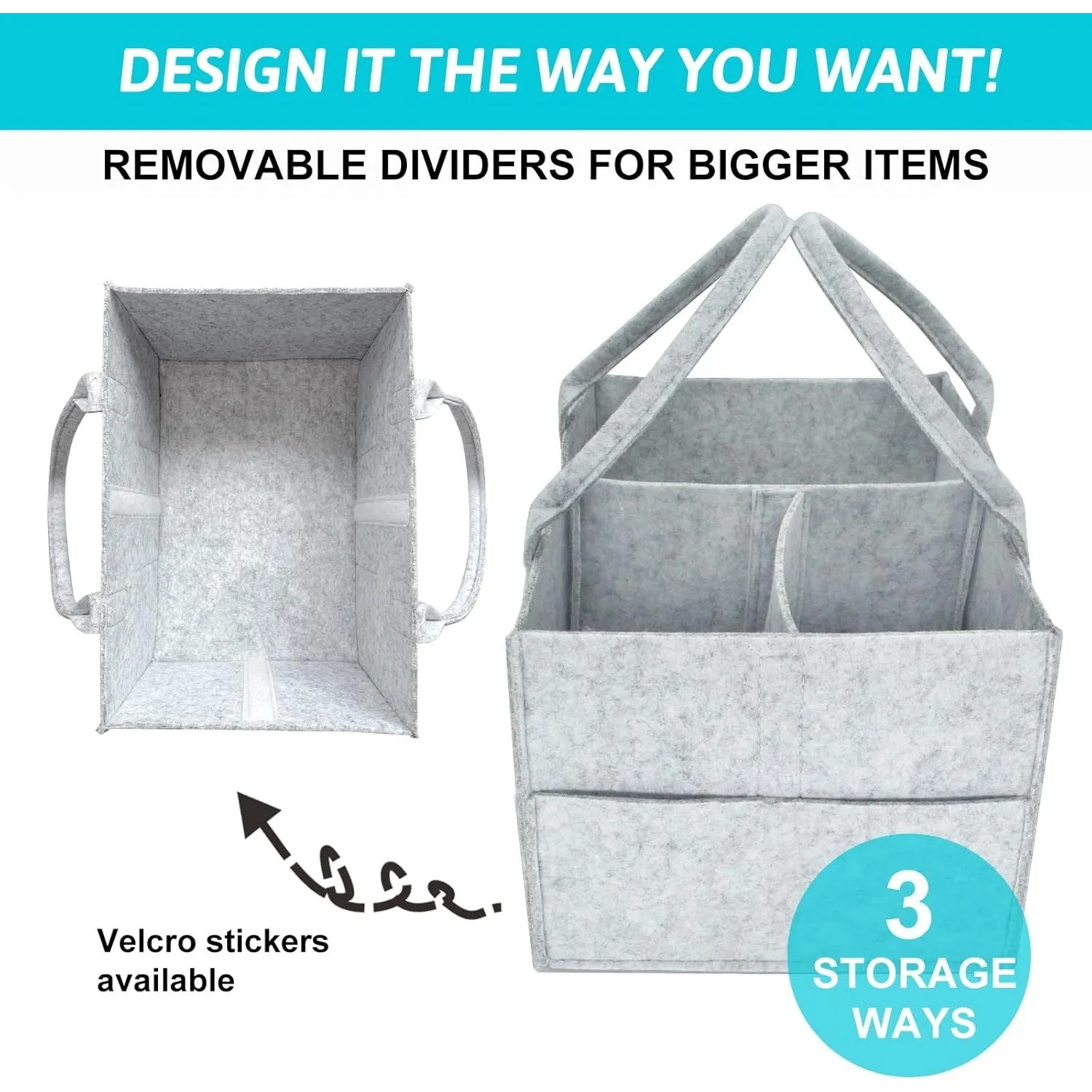 SKY-TOUCH Baby Diaper Caddy Organizer Tote Bag - Nursery Storage Bin for Changing Table | Portable Car Travel Organizer