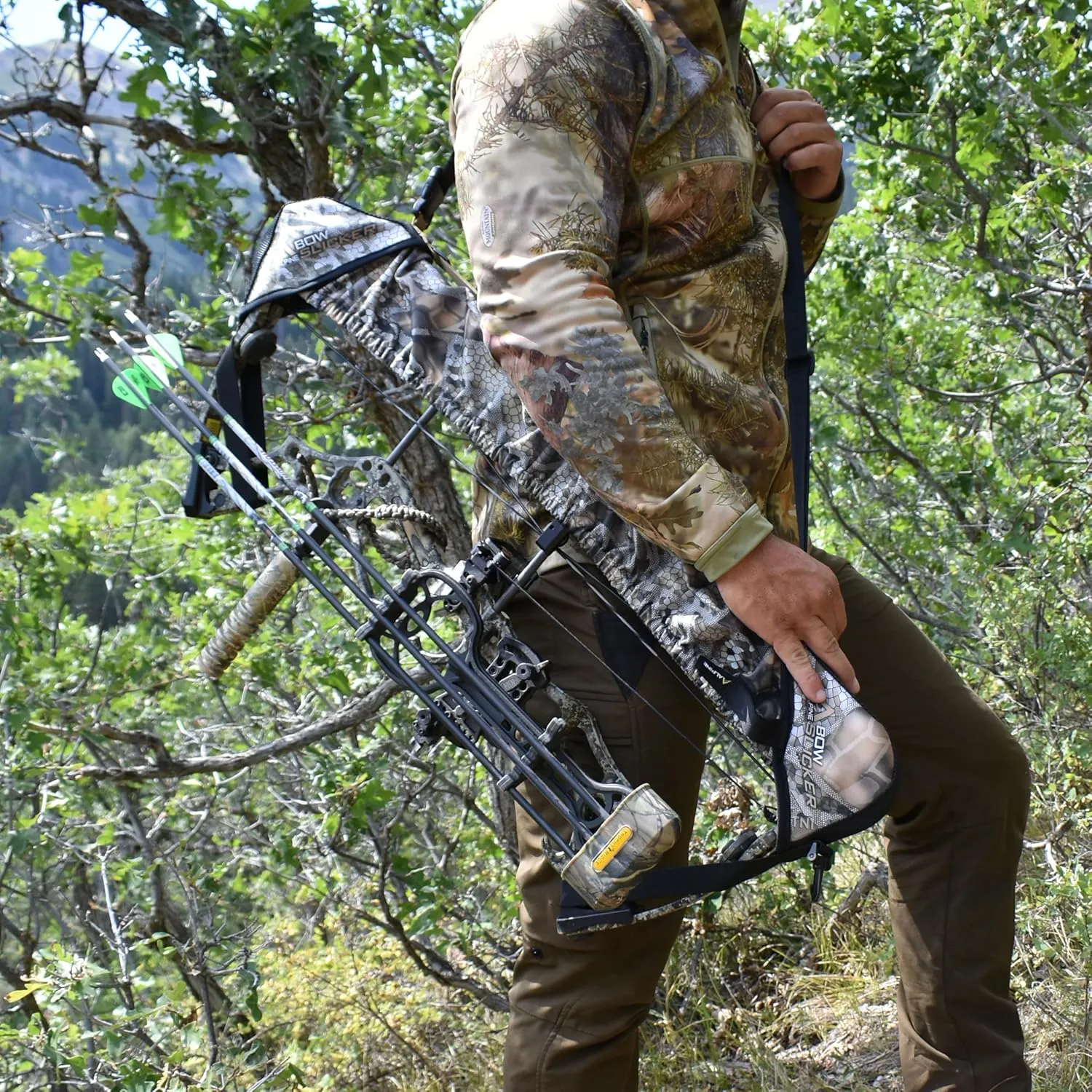 Slicker Weatherproof Bow Sling for Archery, Soft and Compact Bow Case for Hunting Gear Accessories, Cam and String Protector