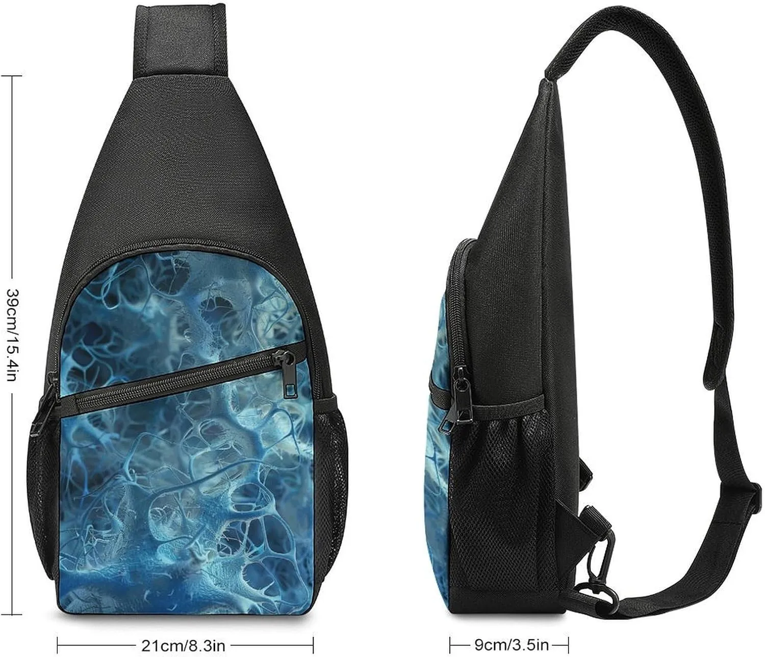 Sling Backpack for Women Men Crossbody Chest Bag Travel Blue Neuron Picture Daypack Shoulder Bag for Hiking