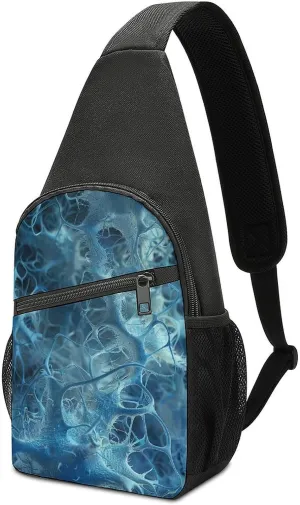 Sling Backpack for Women Men Crossbody Chest Bag Travel Blue Neuron Picture Daypack Shoulder Bag for Hiking