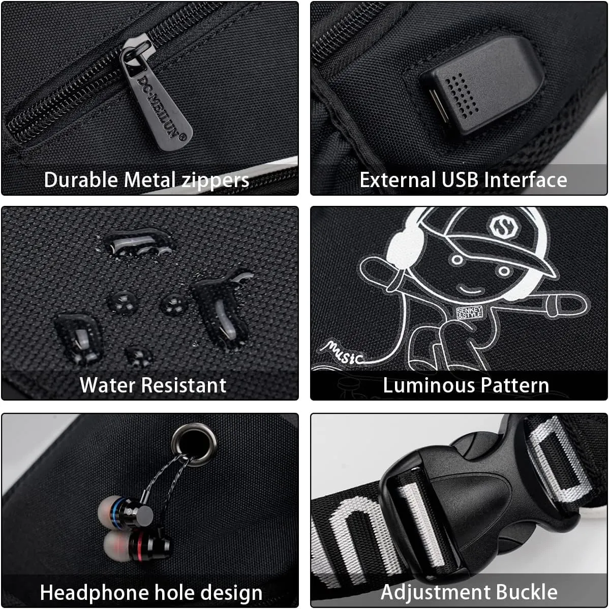 Sling Bag, Crossbody Shoulder Bag for Mens Women Multipurpose Daypacks Chest Bag