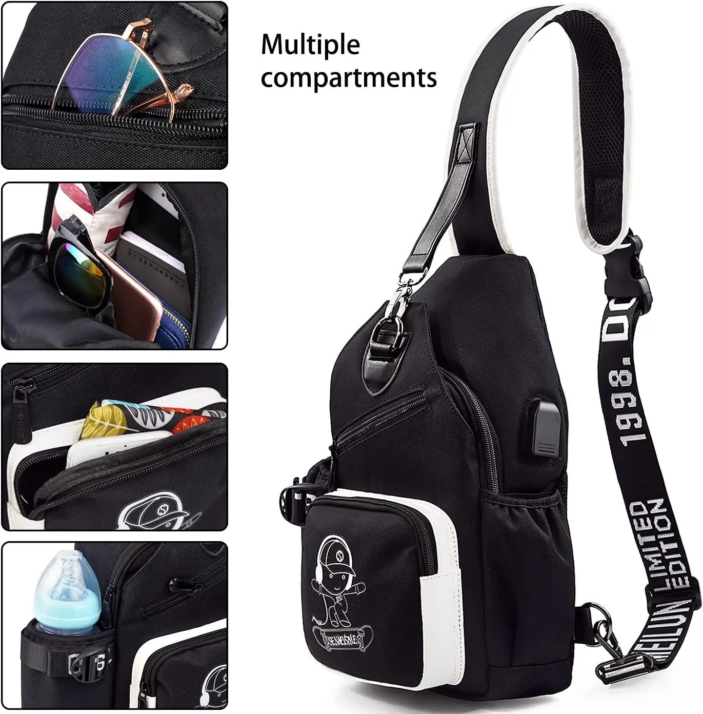 Sling Bag, Crossbody Shoulder Bag for Mens Women Multipurpose Daypacks Chest Bag
