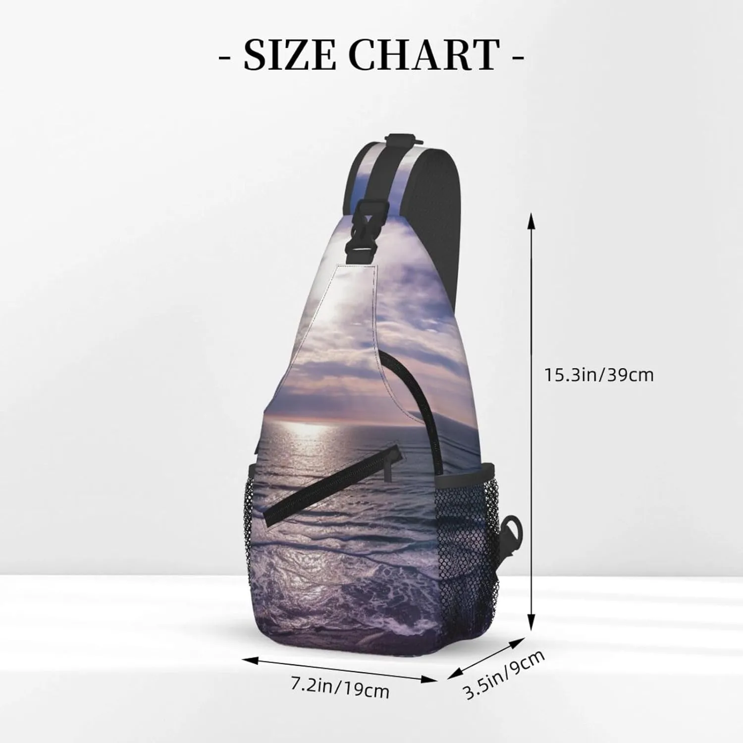 Sling Bag Crossbody Sling Backpack for Men Women Atlantic Ocean Cross Chest Bag Travel Hiking Daypack