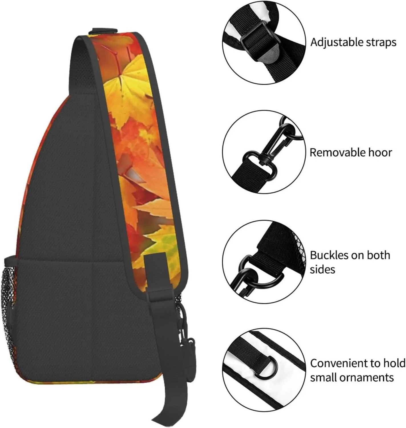 Sling Bag Crossbody Sling Backpack for Men Women Autumn Leaves of Maple Cross Chest Bag Travel Hiking Daypack