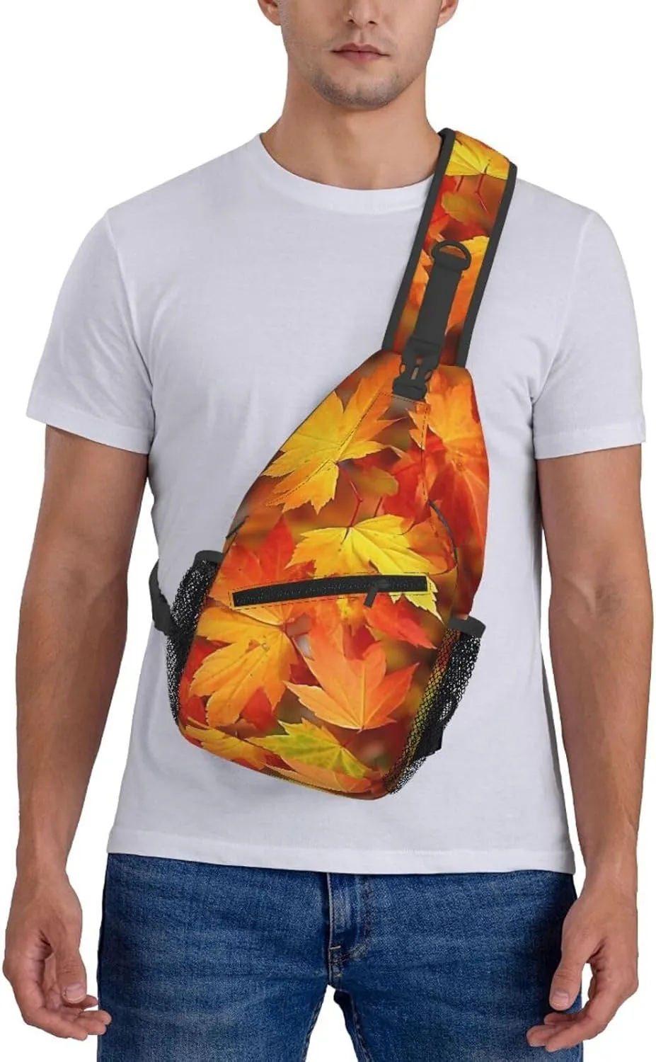 Sling Bag Crossbody Sling Backpack for Men Women Autumn Leaves of Maple Cross Chest Bag Travel Hiking Daypack