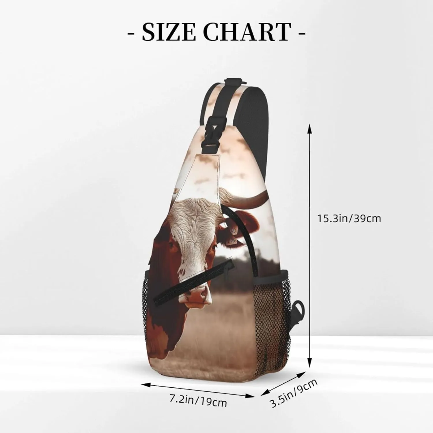 Sling Bag Crossbody Sling Backpack for Men Women Texas Cow Cross Chest Bag Travel Hiking Daypack