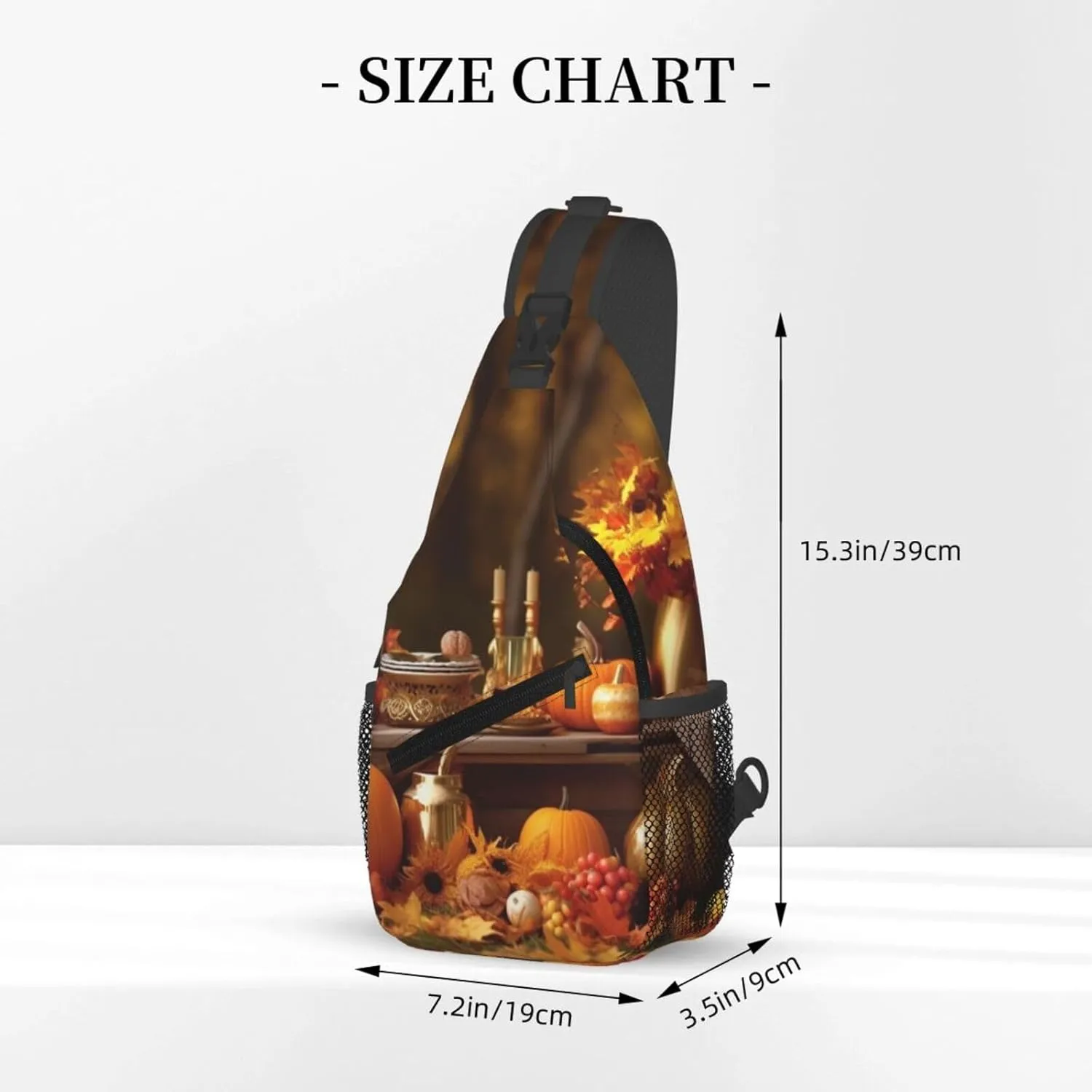 Sling Bag Crossbody Sling Backpack for Men Women Thanksgiving Golden Fall Cross Chest Bag Travel Hiking Daypack