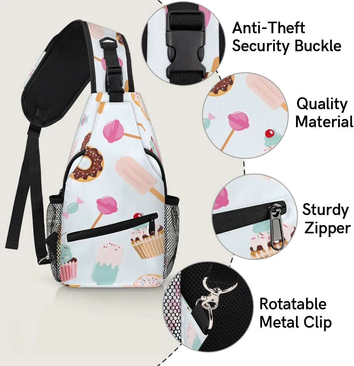 Sling Bag for Women Men Chest Shoulder Backpack Multipurpose Crossbody Bag Lightweight Travel Hiking Daypack