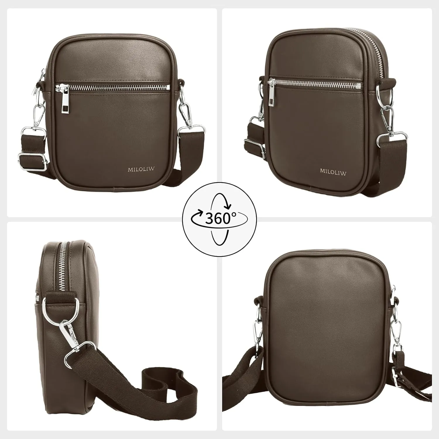 Small Crossbody bag for men shoulder bag mens purse satchel Pu leather messenger bag
