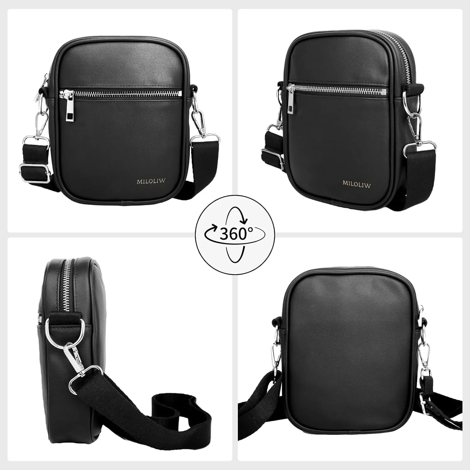 Small Crossbody bag for men shoulder bag mens purse satchel Pu leather messenger bag