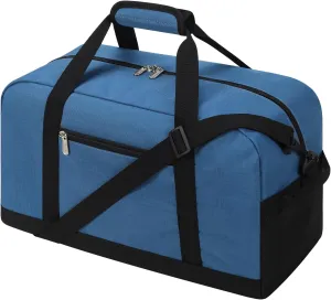 Small Gym Bag 18 inch Carry On Duffel Bag for Weekender Travel - Blue
