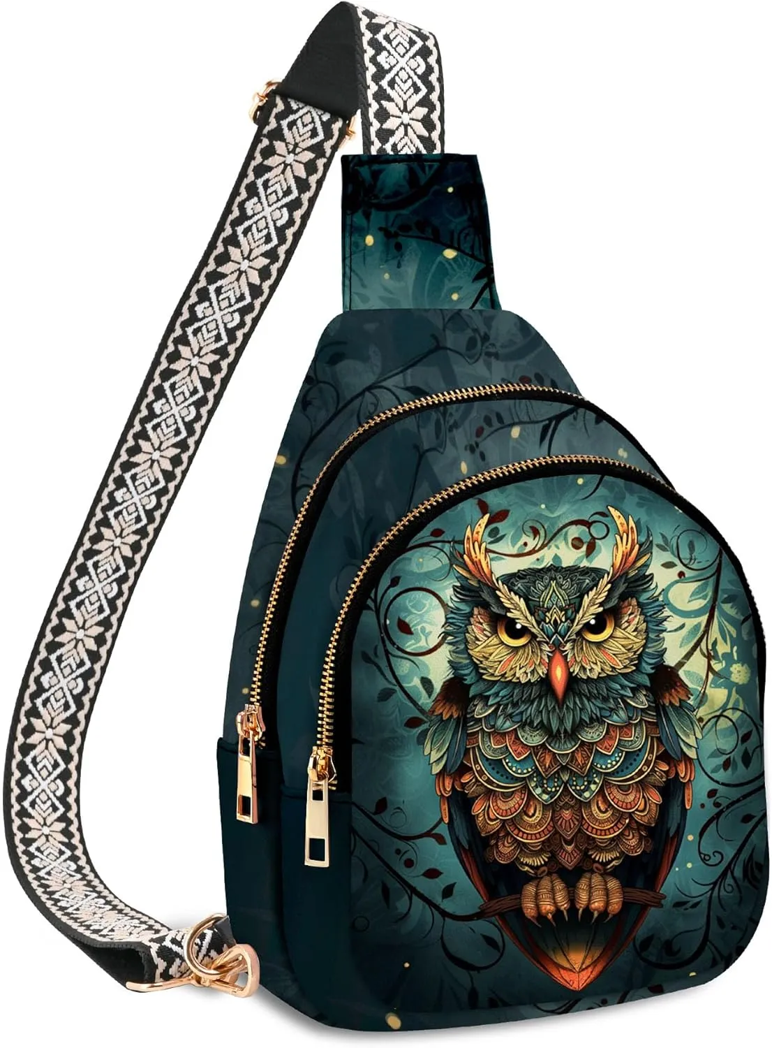 Small Leather Sling Bag for Women Crossbody Fanny Pack Travel Casual Chest Bag with Adjustable Strap