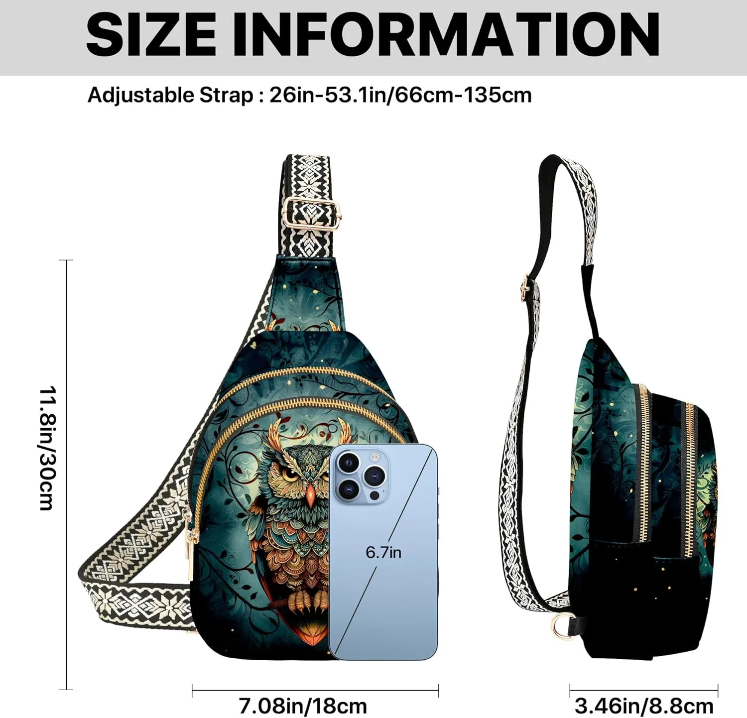 Small Leather Sling Bag for Women Crossbody Fanny Pack Travel Casual Chest Bag with Adjustable Strap