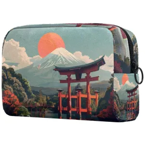 Small Makeup Bag Pouch for Purse, Travel Cosmetic Bag, Portable Toiletry Bag for Women Girls Gifts - Itsukushima Shrine Symbol