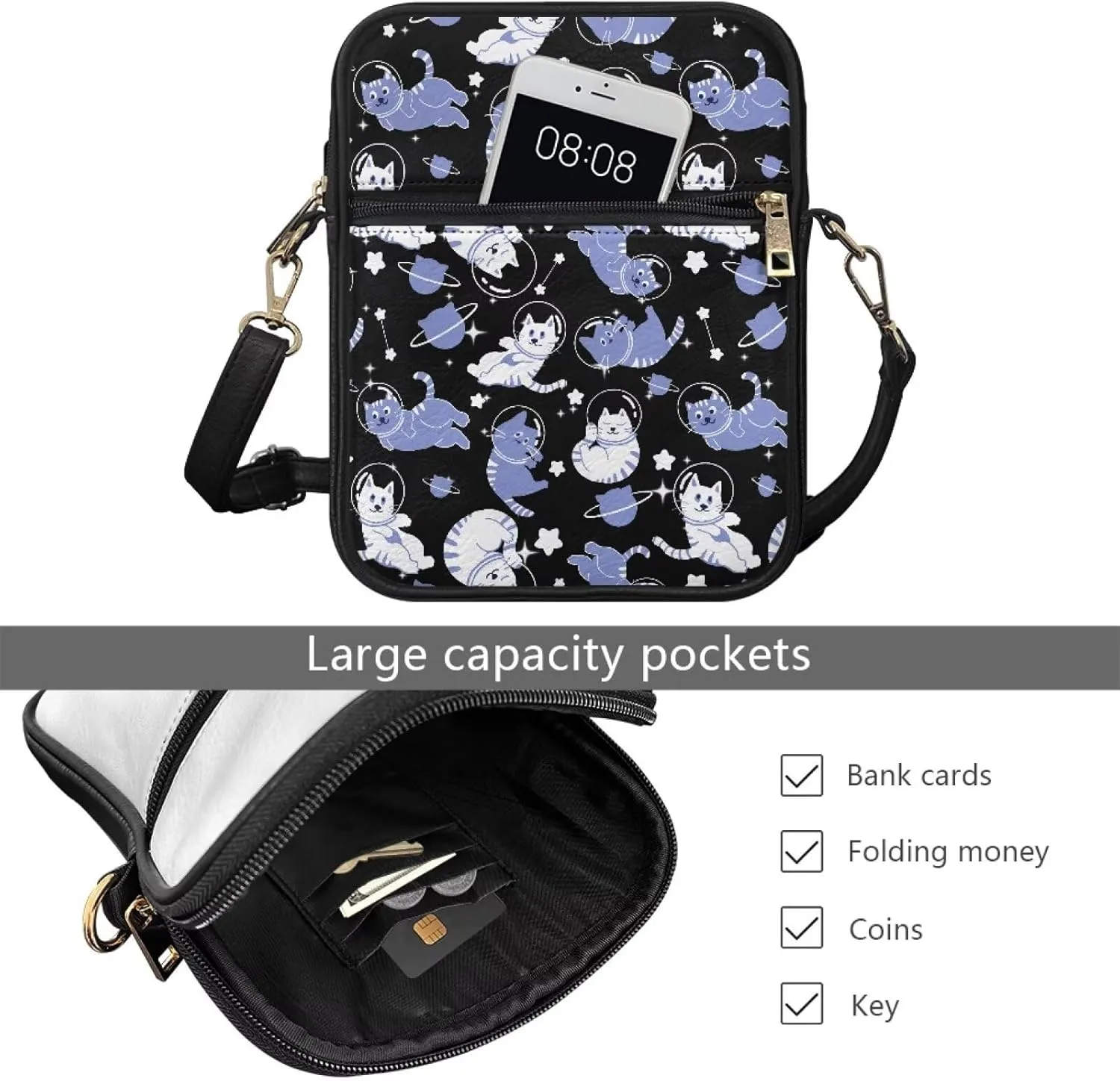 Small Messenger Bag for Women Work Lightweight Multipurpose Crossbody Shoulder Bag Travel Hiking Daypack