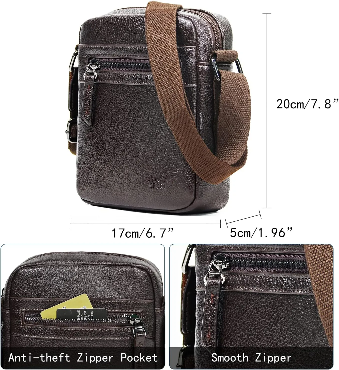Small/Medium Crossbody bag for men shoulder bag mens purse satchel leather messenger bag gift man