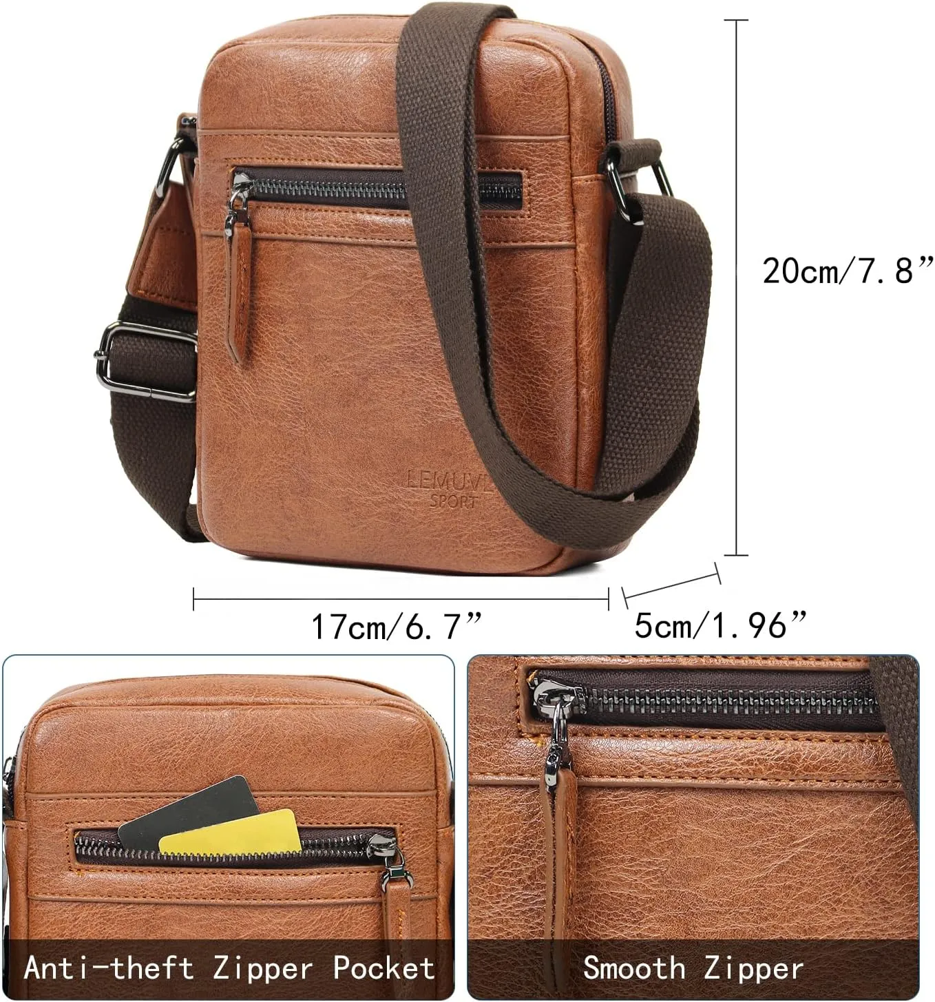 Small/Medium Crossbody bag for men shoulder bag mens purse satchel leather messenger bag gift man