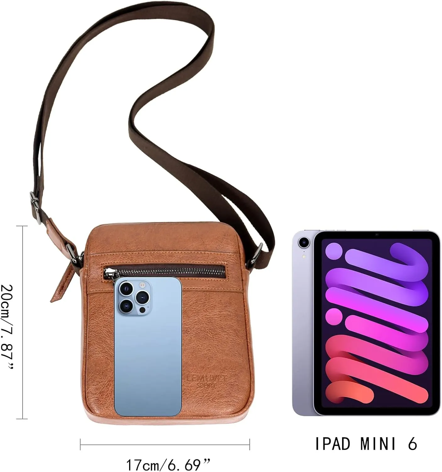 Small/Medium Crossbody bag for men shoulder bag mens purse satchel leather messenger bag gift man