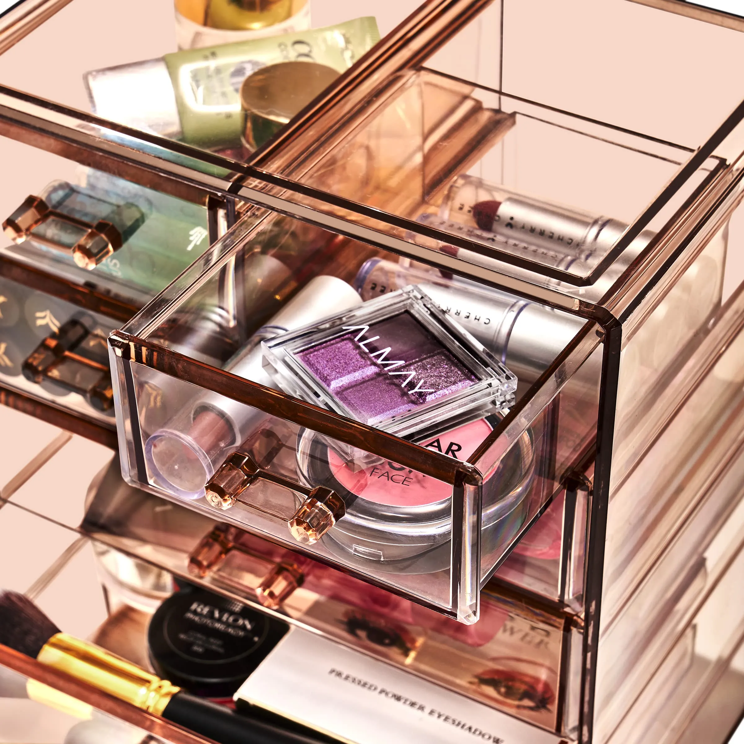 Sorbus Acrylic Makeup Organizer - Organization and Storage Case for Cosmetics Make Up & Jewelry - Big Clear Makeup Organizer for Vanity, Bathroom, College Dorm, Closet, Desk (3 Large, 4 Small Drawers)