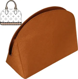 Soyizom Felt Purse Organizer Purse Insert Fits Alma BB PM Insert Tote Organizer for Women Purse Liner Purse in Purse (BB,Brown)