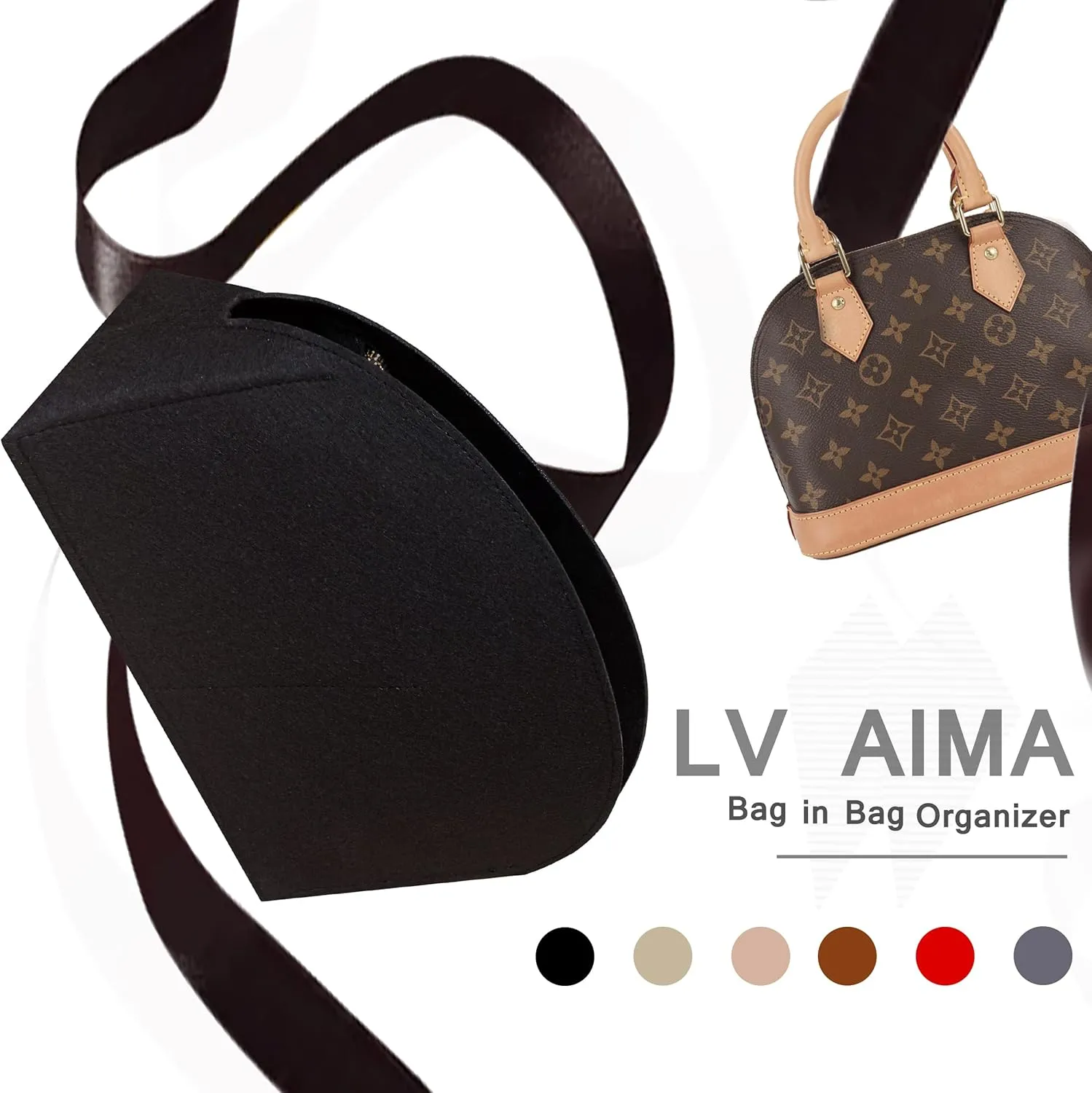 Soyizom Felt Purse Organizer Purse Insert Fits Alma BB PM Insert Tote Organizer for Women Purse Liner Purse in Purse(PM,Black)