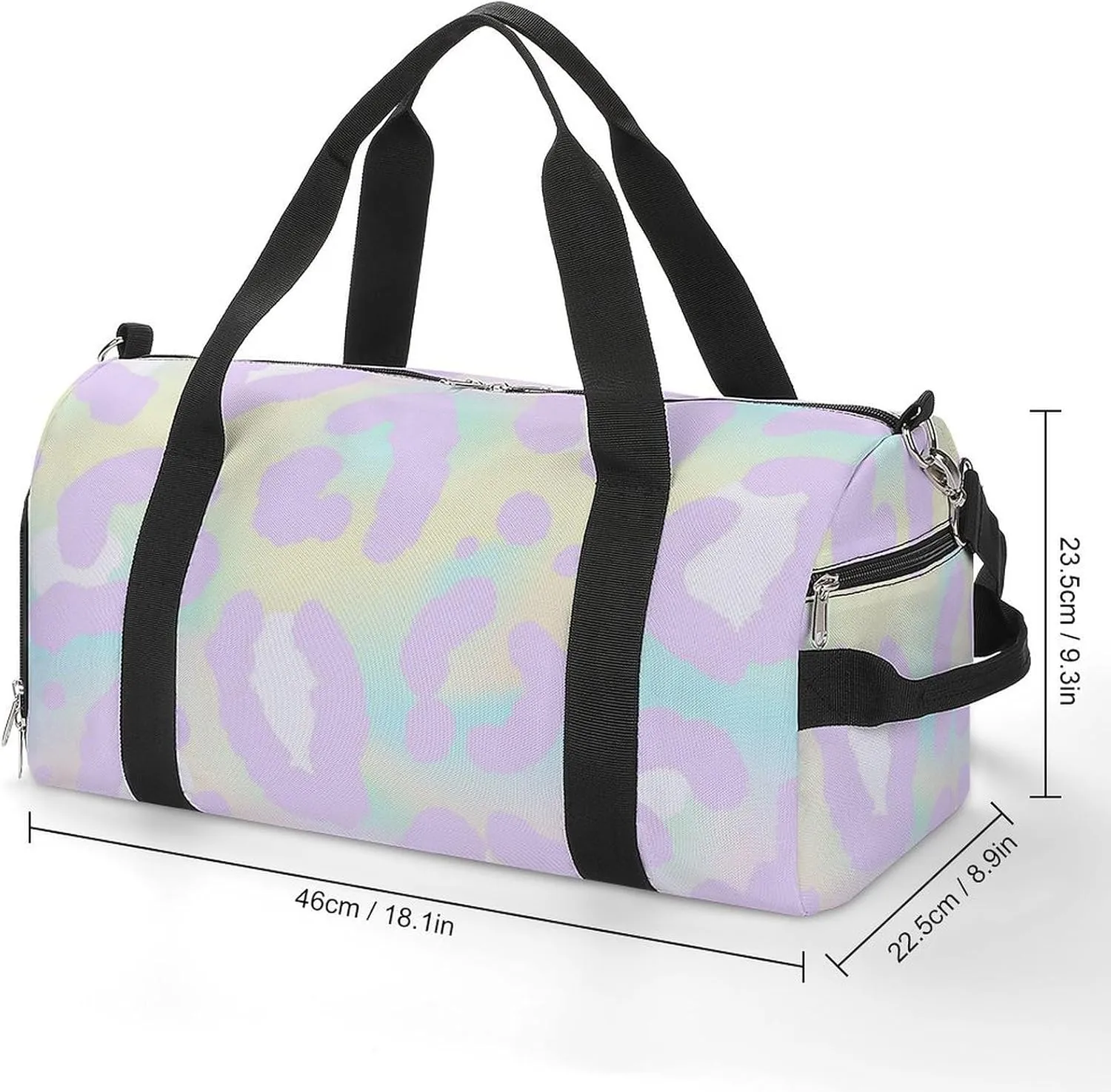 Sport Gym Duffel with Shoe Compartment Wet Pocket, Animal-print-leopard-skin Shoulder Travel Bag for Women Men, style-4