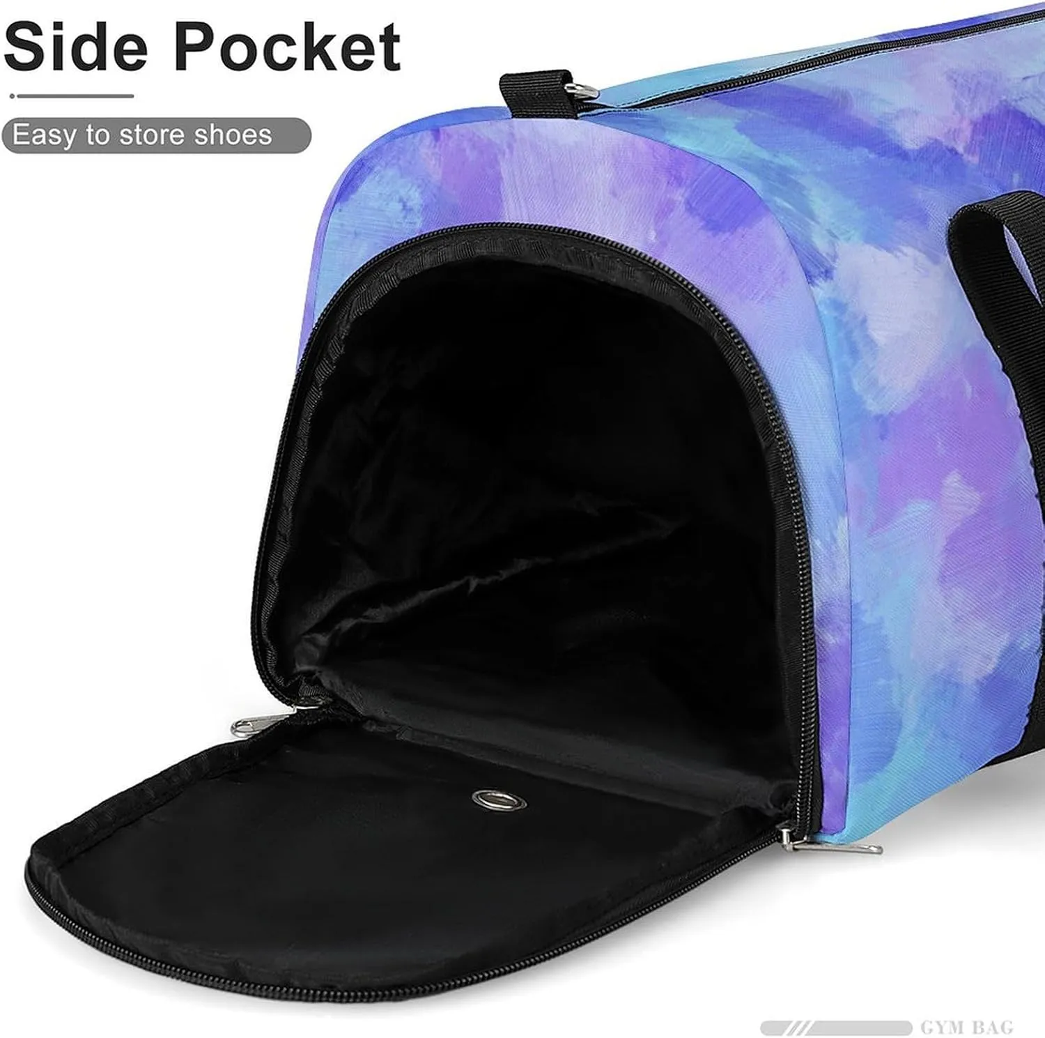 Sport Gym Duffel with Shoe Compartment Wet Pocket, Blue-oil-painting Shoulder Travel Bag for Women Men
