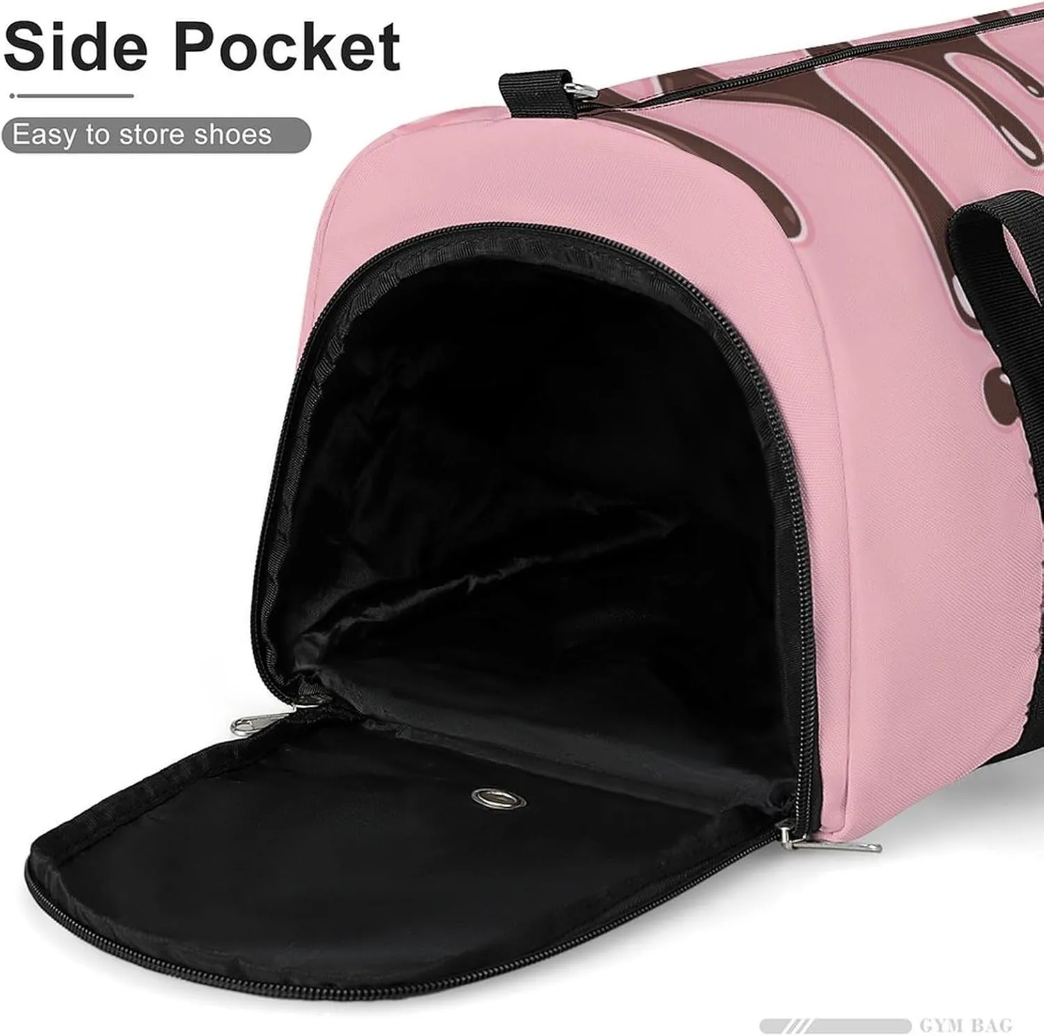 Sport Gym Duffel with Shoe Compartment Wet Pocket, Chocolate-melted-cute Shoulder Travel Bag for Women Men, style-2