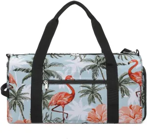 Sport Gym Duffel with Shoe Compartment Wet Pocket, Coconut-palms-printcoconut-palms-print Shoulder Travel Bag for Women Men