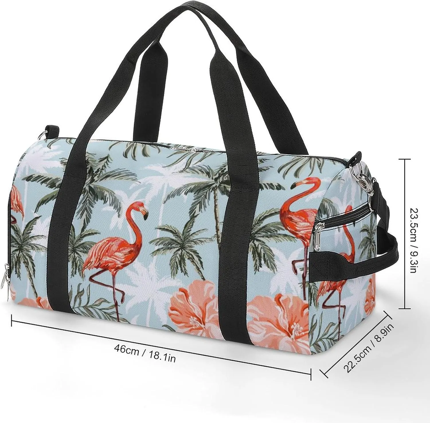 Sport Gym Duffel with Shoe Compartment Wet Pocket, Coconut-palms-printcoconut-palms-print Shoulder Travel Bag for Women Men