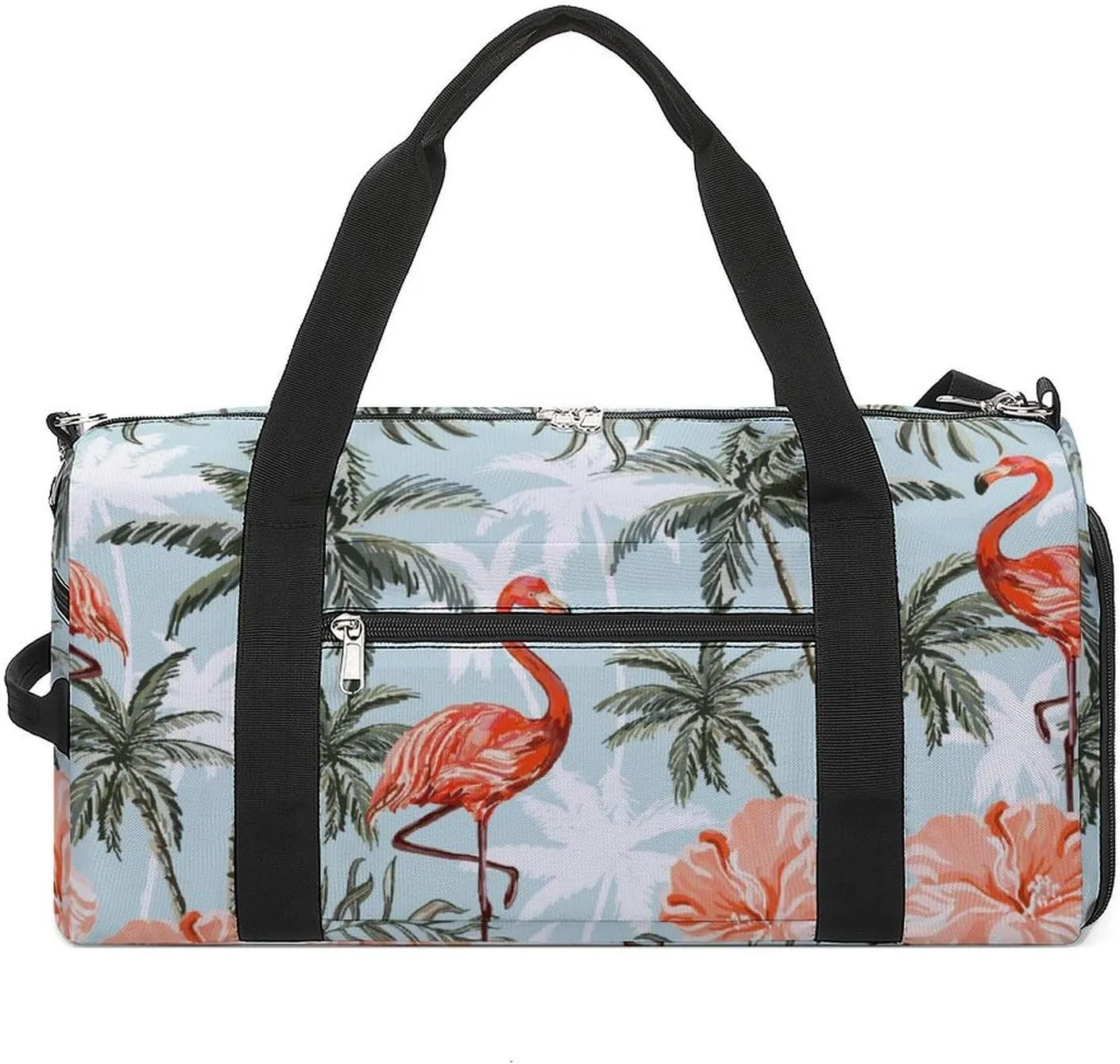 Sport Gym Duffel with Shoe Compartment Wet Pocket, Coconut-palms-printcoconut-palms-print Shoulder Travel Bag for Women Men