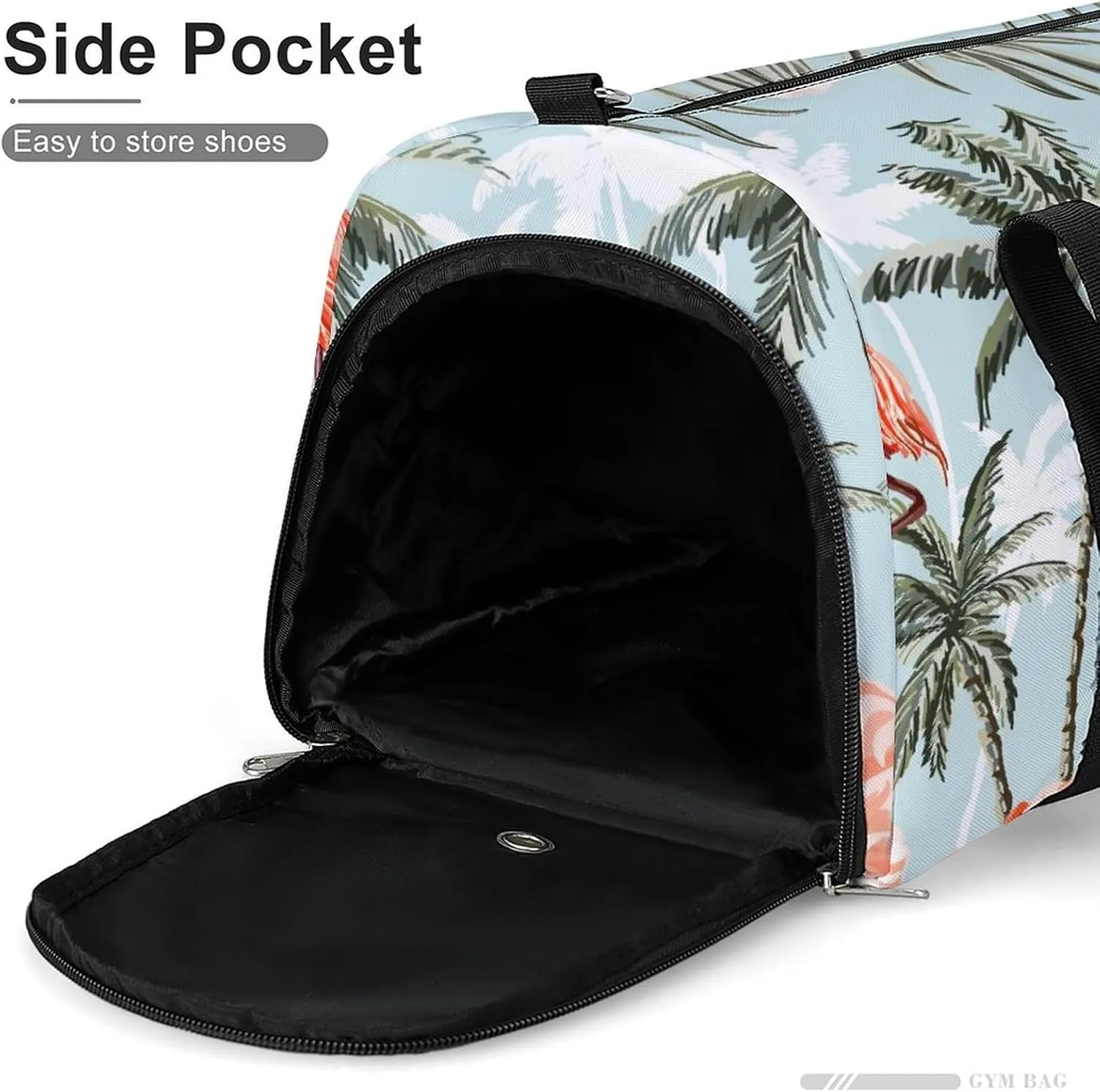 Sport Gym Duffel with Shoe Compartment Wet Pocket, Coconut-palms-printcoconut-palms-print Shoulder Travel Bag for Women Men