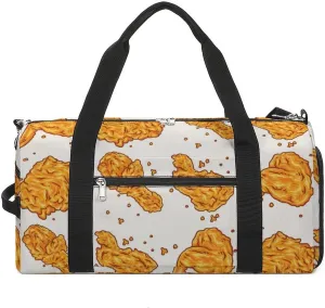Sport Gym Duffel with Shoe Compartment Wet Pocket, Fried-chicken-pattern Shoulder Travel Bag for Women Men, style-1