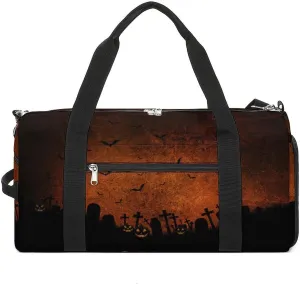 Sport Gym Duffel with Shoe Compartment Wet Pocket, Halloween-dark-grunges-effect Shoulder Travel Bag for Women Men