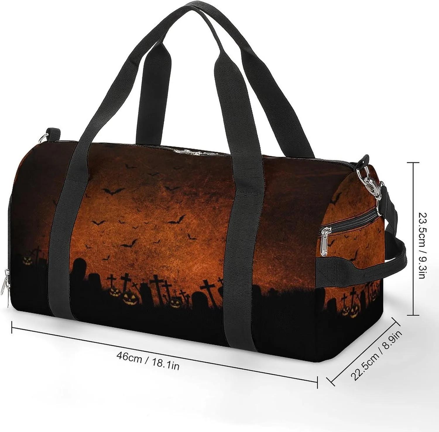 Sport Gym Duffel with Shoe Compartment Wet Pocket, Halloween-dark-grunges-effect Shoulder Travel Bag for Women Men