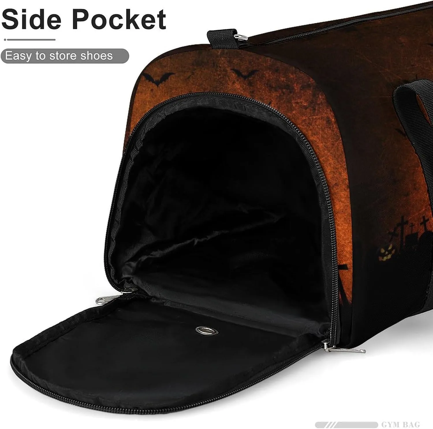 Sport Gym Duffel with Shoe Compartment Wet Pocket, Halloween-dark-grunges-effect Shoulder Travel Bag for Women Men