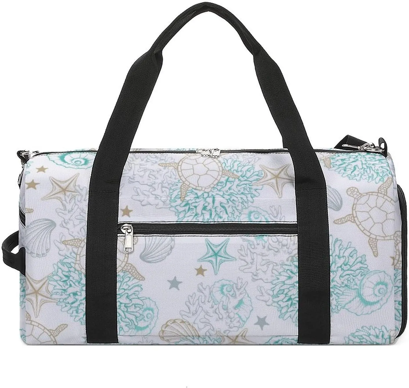 Sport Gym Duffel with Shoe Compartment Wet Pocket, Marines-shells Shoulder Travel Bag for Women Men, style-3